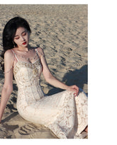 Lizakosht French Style Holiday Floral Long Dress Vintage Slash Neck Puff Sleeve Maxi Dresses For Women 2022 Summer Beach Style